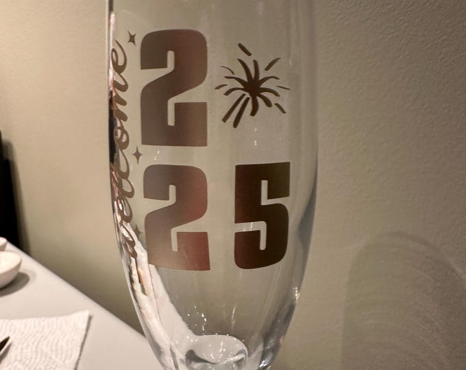 Unique Handmade Champagne Glass for New Years | Toasting Flute | Celebration Drinkware | Festive Party Decor