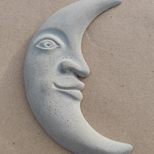 Placa de jardim da lua - Arte decorativa feita à mão para casa ou jardim, decoração de parede de concreto, tapeçaria de parede de jardim ao ar livre, arte de parede de rosto de lua