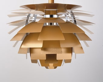 Artichoke Chandelier: Brushed Antique Brass - Poul Henningsen Style - 3 Sizes
