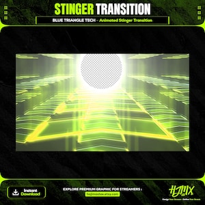 Transição animada do Stinger da Blue Triangle Tech para transmissão | Twitch, YouTube e Kick | Gráfico completo de transmissão ao vivo.