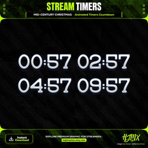 Mid Century Weihnachtsanimierter Timer Countdown für Stream | Twitch, YouTube & Kick | 1 Meter, 3 Meter, 5 Meter, 10 Meter | Livestream Grafik.
