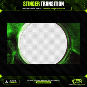 Galaxy Green Dark Plasma Animated Stinger Transition for Stream | Twitch, YouTube & Kick | Complete Livestream Graphic.