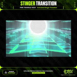 Pink Triangle Tech Animated Stinger Transition for Stream | Twitch, YouTube & Kick | Complete Livestream Graphic.