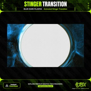 Transição animada do Stinger Galaxy Blue Dark Plasma para transmissão | Twitch, YouTube e Kick | Gráfico completo de transmissão ao vivo.