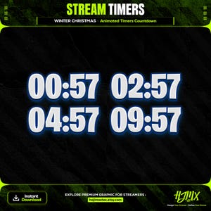 Winter Weihnachten Animierte Timer Countdown für Stream | Twitch, YouTube & Kick | 1 Meter, 3 Meter, 5 Meter, 10 Meter | Livestream Grafik.