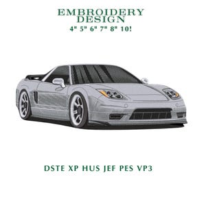 Acura NSX-borduurontwerp | Stitch-bestand sportwagen (digitale download)