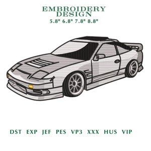 Wzór haftu JDM Racing Car – wzór ściegu samochodu sportowego (do pobrania w wersji cyfrowej)