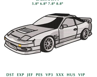 JDM Racing Car Embroidery Design – Sport Car Stitch Pattern (Digital Download)