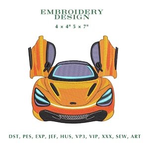 Broderidesign med exotisk sportbil | Superbilsfil (4x4 och 5x7)