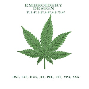 Magic Leaf Embroidery Design, Fantasy Nature Machine File (PES, DST, EXP)