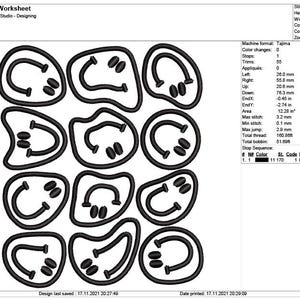 Emoji Faces Embroidery Design | Fun Machine Embroidery Pattern | Digital Download