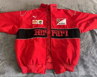 Veste brodée Ferrari F1 Racing Jacket Formula 1 vintage vintage unisexe Y2K des années 90 StreetwearRacing cadeau de Noël vêtements pour hommes