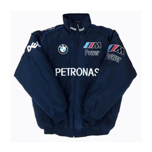 Blouson de course bleu BMW vintage Blouson de course Formule 1 Mercedes style vintage // Blouson aviateur mode Y2K harajuku