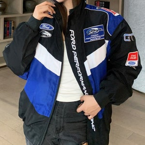 Blouson Ford Performance Racing/Bomber bleu marine/bleu vintage, taille M, L, XL, XXL Disponible An 2000 sur tiktok image 7