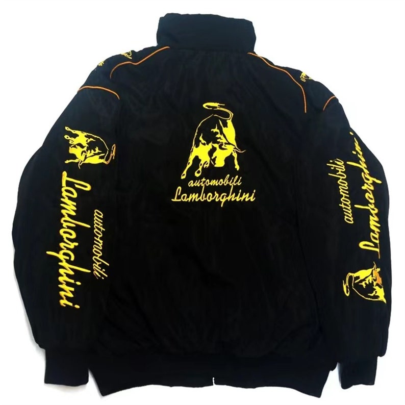 Giacca da corsa Lamborghini F1, giacca bomber da corsa NASCAR Giacca da corsa F1, giacca oversize, street style, streetwear anni '90 immagine 2