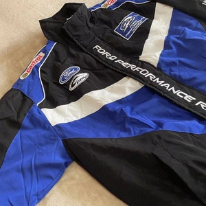 Giacca vintage blu scuro/blu Ford Performance Racing/bomber taglia M,L,XL,XXL disponibile Y2K tiktok immagine 5