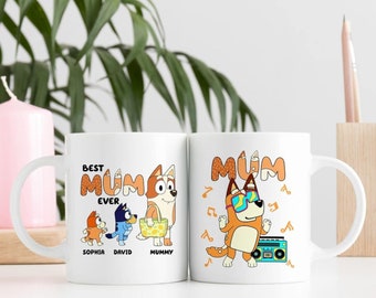 Mug Bluey Mum, meilleure maman de tous les temps, Mug Bluey Mom personnalisé, Mug Bluey fête des mères, Mug Bluey personnalisé, cadeau pour la fête des mères, Mugs famille