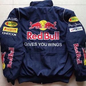 Chaqueta Red Bull Racing, chaqueta de carreras de Fórmula 1 Vintage, chaqueta bomber, chaqueta de carreras, chaqueta de gran tamaño, estilo callejero, ropa de calle de los años 90 imagen 5