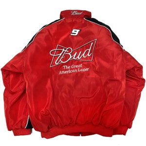 Nascar Budweiser Racing Jacket,NASCAR Racing Bomber Jacket F1,Racing Jacket,Oversized Jacket,Street Style, 90s Streetwear image 2