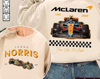 Suéter de fórmula Lando Norris, de dos caras, clásico vintage, camiseta, camisa y suéter de F1 para fanáticos