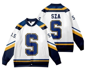 SZA S JERSEY SOS Merch Baseball Uniform Women men Jacket Coats Cosplay Long Sleeve Boy girls Sweatshirt Fashion Clothes