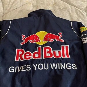 Chaqueta Red Bull Racing, chaqueta de carreras de Fórmula 1 Vintage, chaqueta bomber, chaqueta de carreras, chaqueta de gran tamaño, estilo callejero, ropa de calle de los años 90 imagen 4