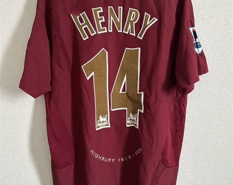 05-06 Retro Arsenal #14 Henry home jersey , collector's edition jersey, Gunners red jersey Thierry Henry jersey Arsenal jersey