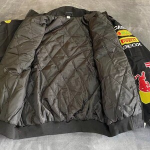 Chaqueta Red Bull Racing, chaqueta de carreras de Fórmula 1 Vintage, chaqueta bomber, chaqueta de carreras, chaqueta de gran tamaño, estilo callejero, ropa de calle de los años 90 imagen 8