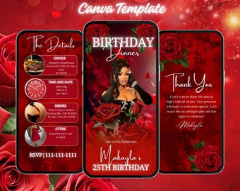 Birthday dinner digital invitation