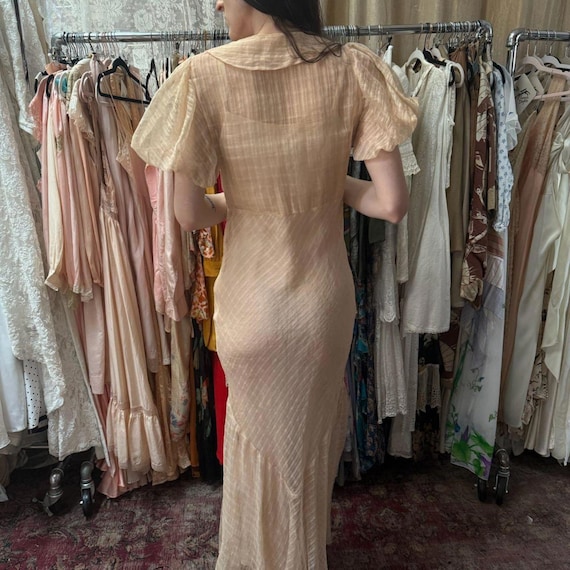 1930s organza puff sleeve day dress - image 4