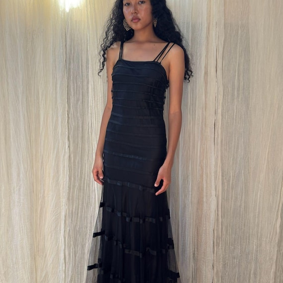 1930s/40s paneled net gown