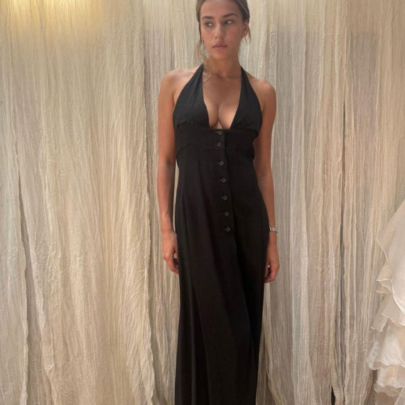 ossie clark crepe plunge dress