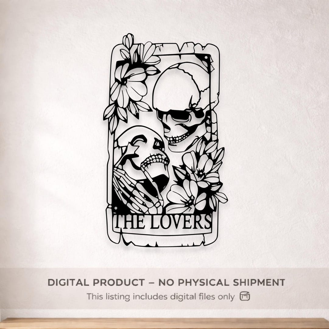 Skeleton the Lovers Laser Cut File | Gothic Romance Metal Wall Art SVG ...