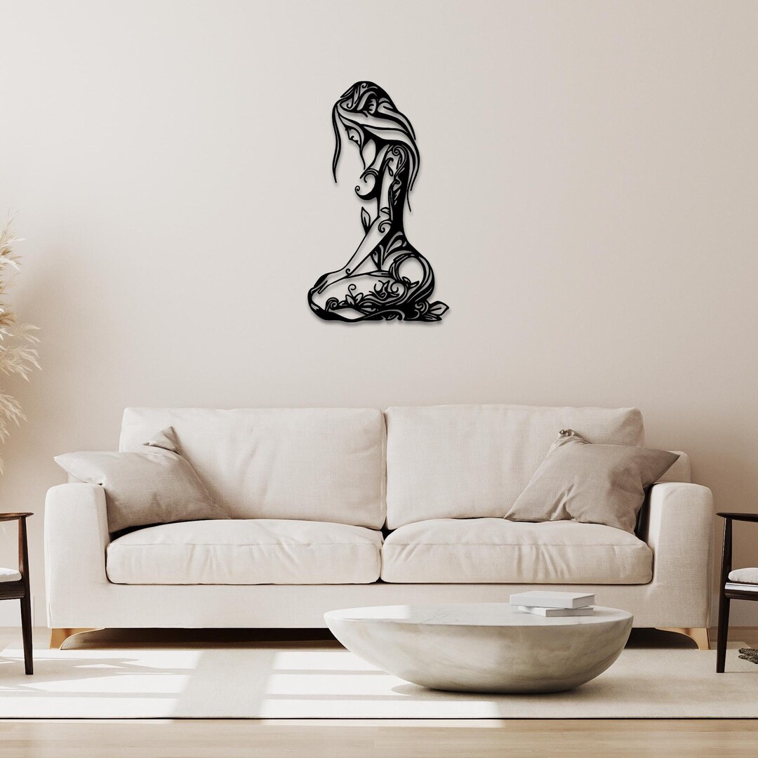 Woman Metal Wall Art Female Body Wall Art Feminine Line Art Wall Decor ...