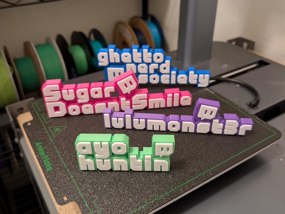 Custom Streamer Desk Nameplate: 3D Printed Gamer Handle Sign