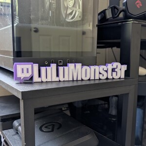 Custom 3D Printed Twitch Name Plate: Stream Desk Decor