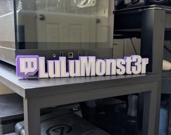 Custom 3D Printed Twitch Name Plate: Stream Desk Decor