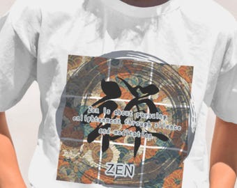 Camiseta Zen com caligrafia japonesa, camiseta de arte japonesa, camiseta de meditação Zen, camiseta com kanji para presente japonês, camiseta japonesa estilosa, design unissex