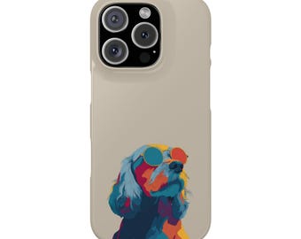 Retro Cockapoo draagt zonnebril met kliksluiting | Retro hondillustratie