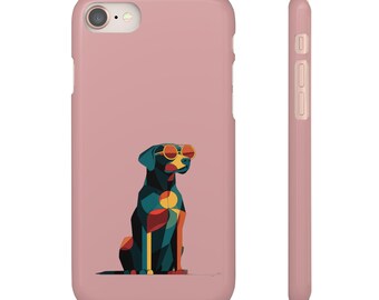 Geometrische retro labrador zonnebril kliketui | Telefoonhoesje