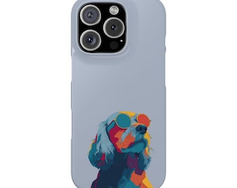 Retro Cockapoo draagt zonnebril met kliksluiting | Gedurfde illustratie