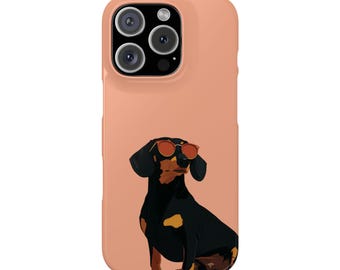 Teckel hoesjes, minimalistische iPhone-hoesje hond, schattig wienerhondcadeau, telefoonaccessoires, dierenvriend Tech Gear