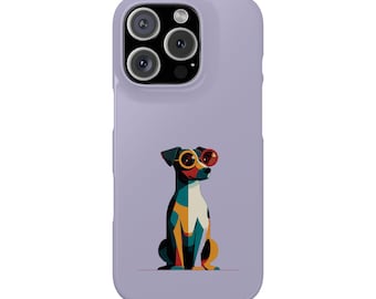 Geometrische retro Jack Russell-zonnebrillenhouders | Telefoonhoesje hond