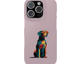 Geometrische retro labrador zonnebril kliketui | Telefoonhoesje