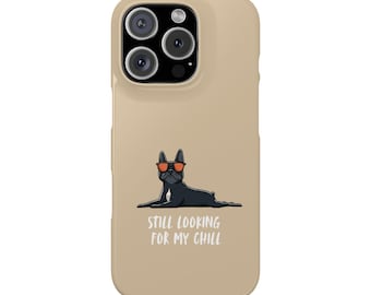 Minimalistisch telefoonhoesje Franse Bulldog, Chill Dog-ontwerp
