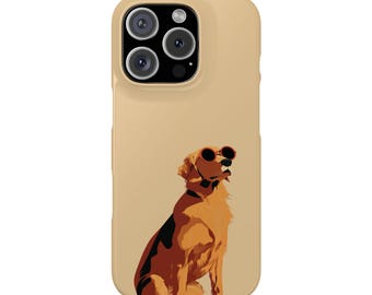Minimalistische golden retriever met zonnebril, hondenliefhebber-telefoonhoes, beschermend telefoonhoesje