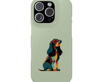 Retro geometrische cocker-spaniël zonnebril kliketui | Telefoonhoesje
