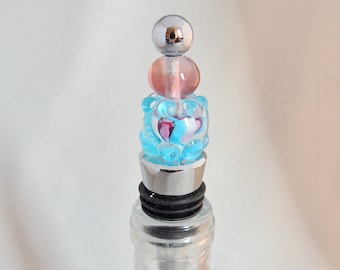 Bouchon de bouteille de perle en verre filé au chalumeau