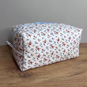 Makeup Organizer, Floral Makeup Bag, Quilted Cosmetics Bag, Cotton Makeup Bag, Toiletry Bag Women,Cosmetic & Toiletry Storage