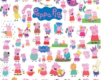 Peppa Pig Characters Cartoon Moovie -Svg-Png-Pdf- \ Tshirt \ Shirt \ Hoodie \ Cupa \ Stickers \ Digital Prints \ Cricut \ Best Quality